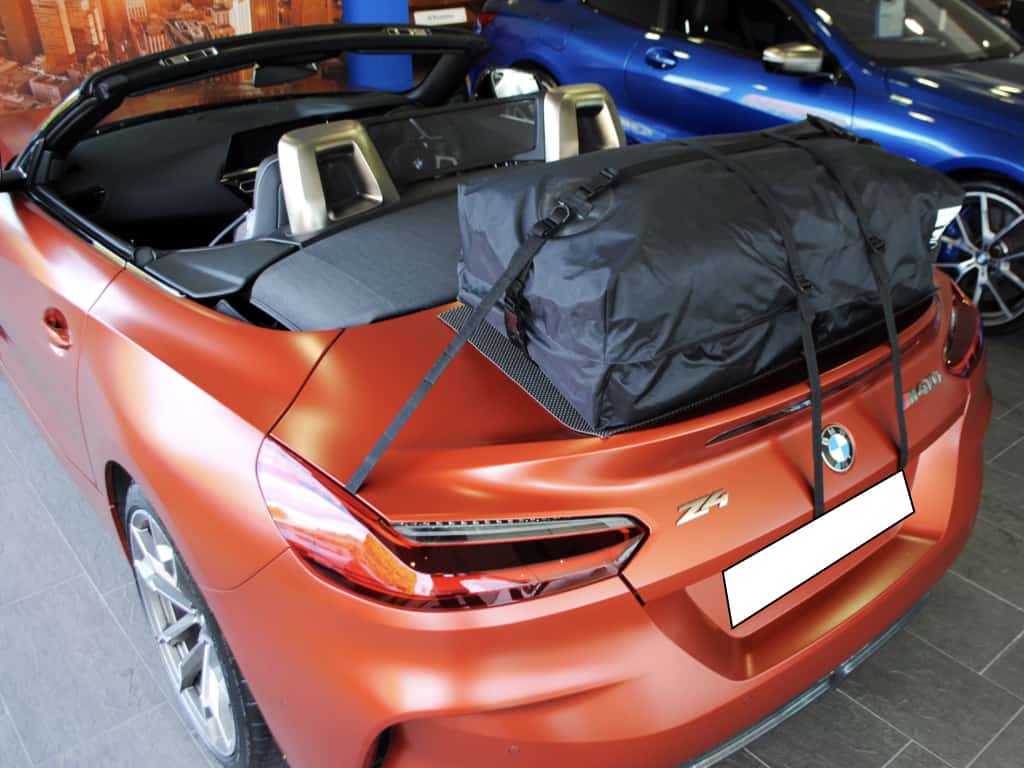 bronze bmw z4 g29 with a bot-bag vacation luggage rack fitted
