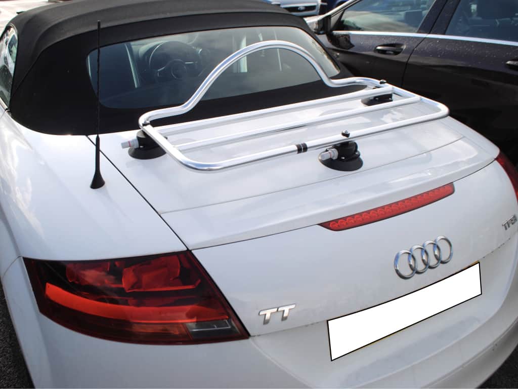 white audi tt mk2 roadster with a revo-rack pa luggage rack fitted