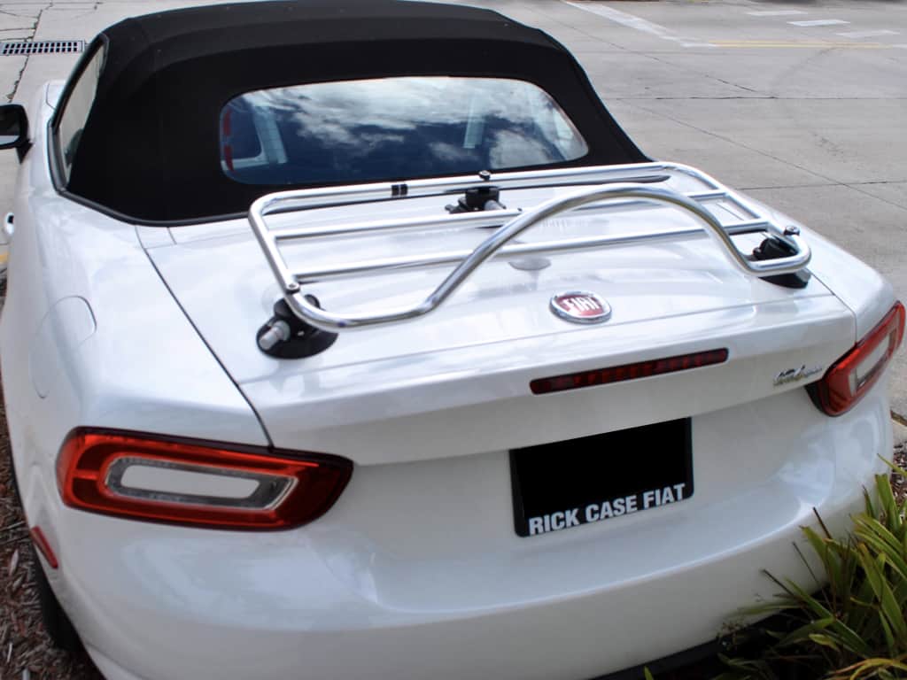 124 fiat spider with a revo-rack chrome luggage rack fitted to the boot