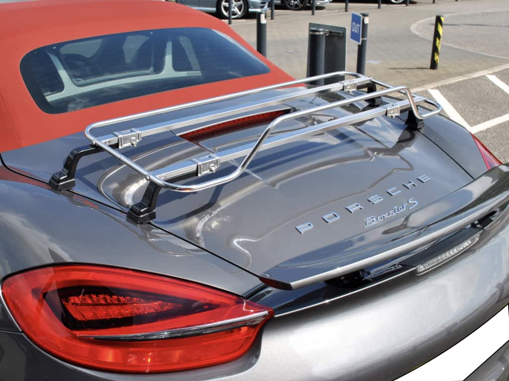 porsche boxster with a stainless steel luggage rack fitted