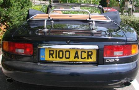 chrome and wood car luggage raxck on db7 volante