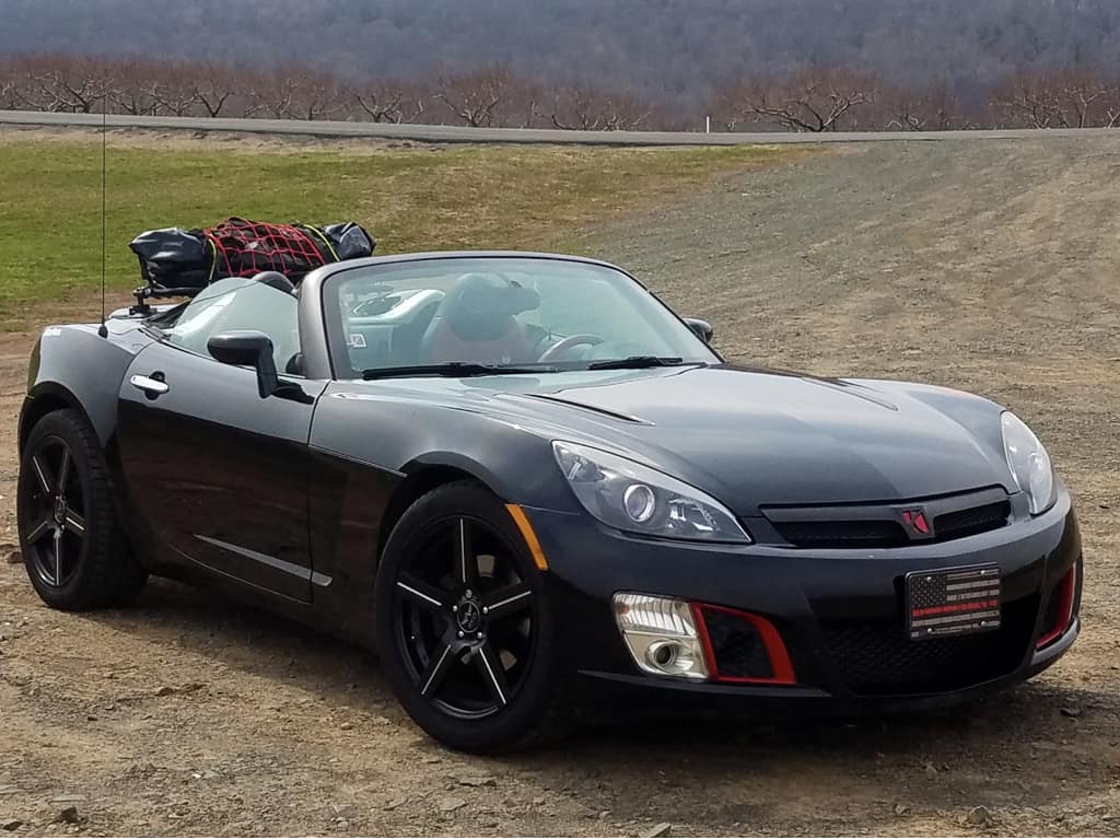 Saturn Sky photographed with hills in background