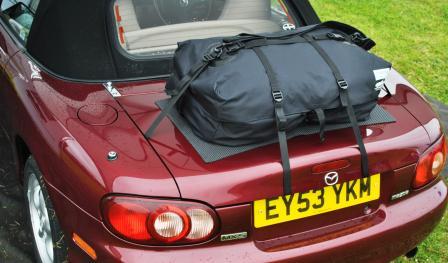 boot-bag car luggage rack fitted to mazda mx5